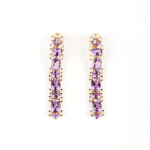 Marina B Diamond and Amethyst Floral Earrings