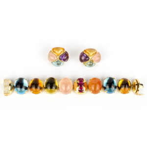 Seaman Schepps Multi-Gem, Diamond and Rubellite Demi Parure