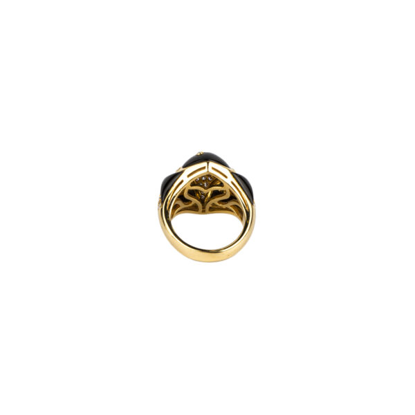 Bulgari Gold, Onyx and Diamond Bombe Ring - Image 3
