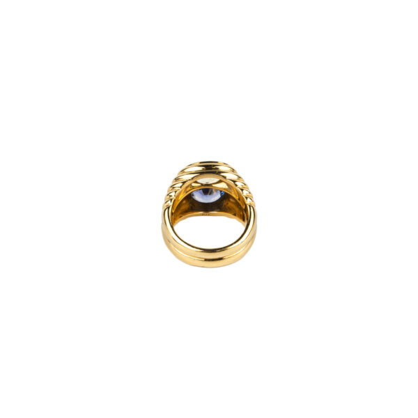 Bulgari Yellow and Blue Sapphire Gold Ring - Image 3