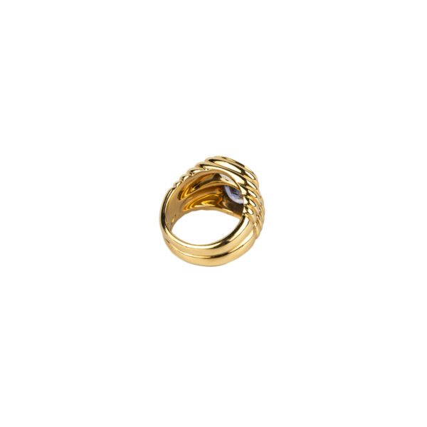 Bulgari Yellow and Blue Sapphire Gold Ring - Image 4