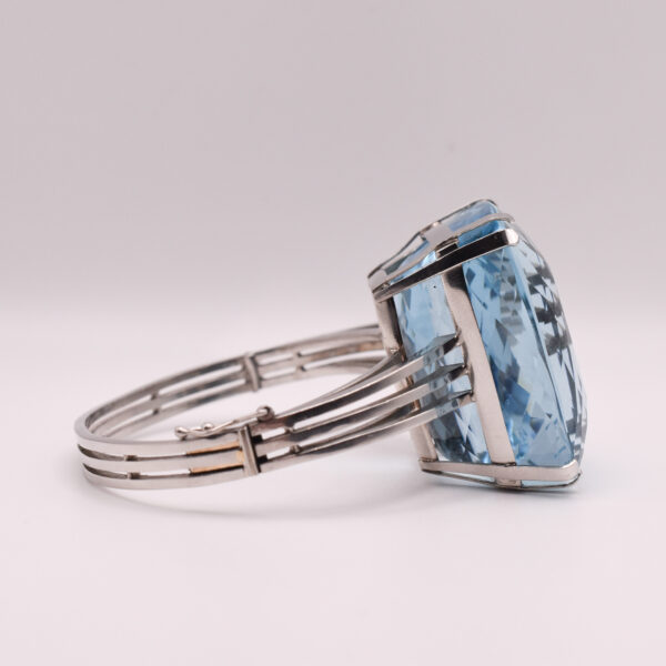 420ct Aquamarine Platinum Bangle - Image 5