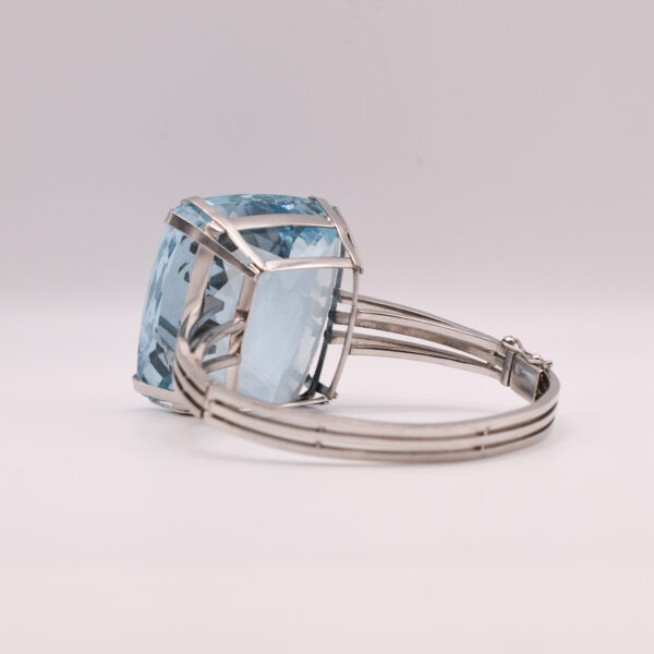 420ct Aquamarine Platinum Bangle - Image 6