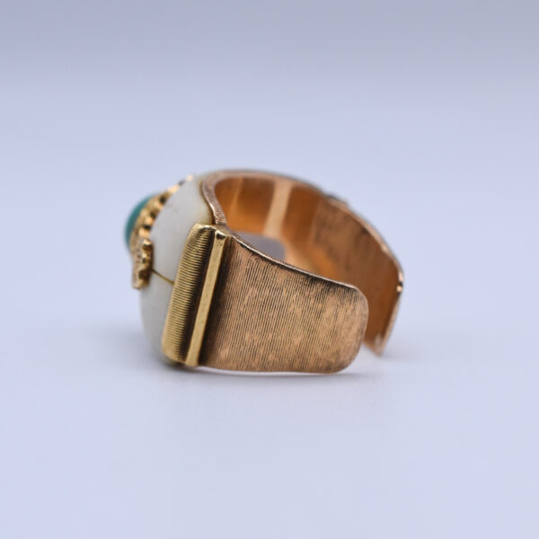 Buccellati Ivory and Turquoise Gold Ring - Image 6