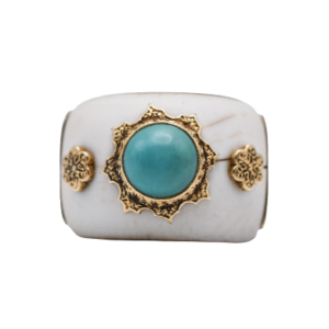 Buccellati Ivory and Turquoise Gold Ring