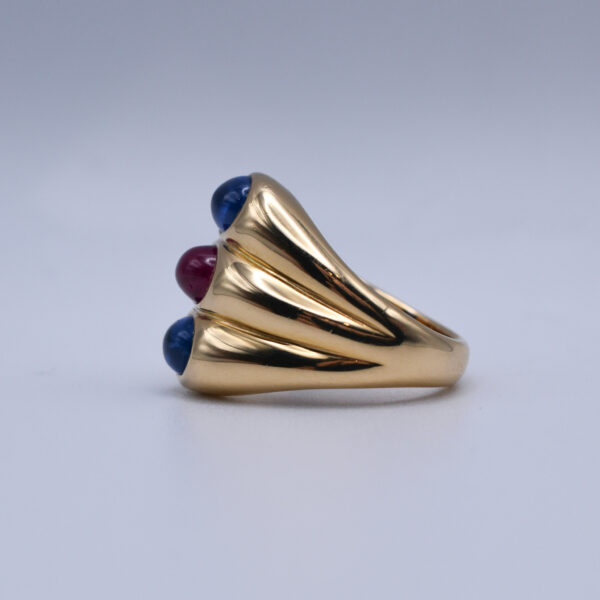 Bulgari Sapphire and Ruby Dome Shaped Ring - Image 5