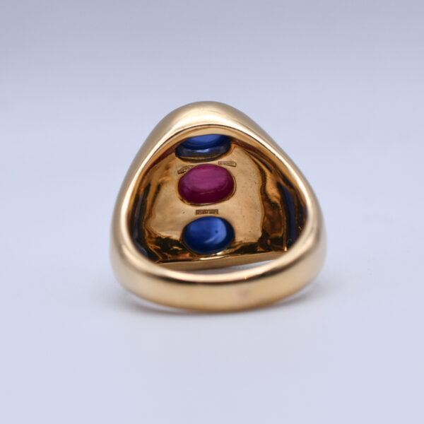 Bulgari Sapphire and Ruby Dome Shaped Ring - Image 6