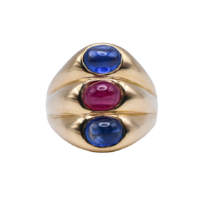 Bulgari Sapphire and Ruby Dome Shaped Ring