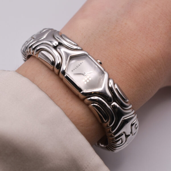 Bulgari 'Parentesi' 18k White Gold Lady Watch / Bangle - Image 2