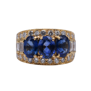 Bulgari Sapphire and Diamond Gold Ring