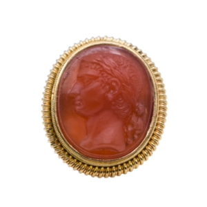 Antique Roman Carnelian Cameo Gold Ring