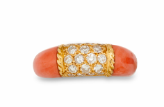 Van Cleef & Arpels Coral and Diamond 'Philippine' Ring