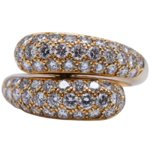 Cartier 1.50ct Diamond Pavé Bypass Gold Ring