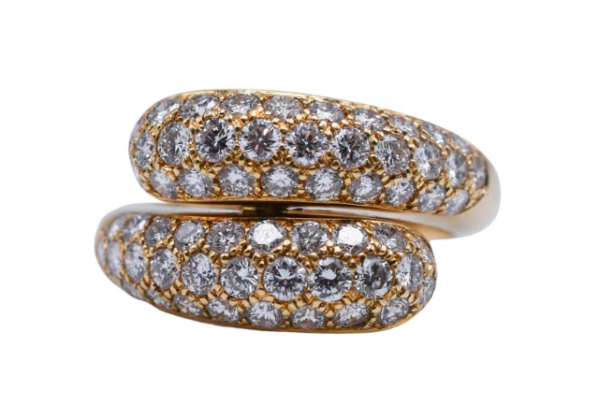 Cartier 1.50ct Diamond Pavé Bypass Gold Ring