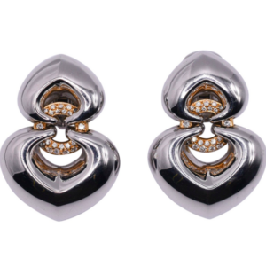 Bulgari Two-Colour Gold Heart Earrings