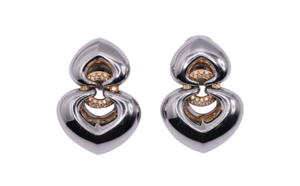 Bulgari Two-Colour Gold Heart Earrings