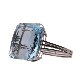 420ct Aquamarine Platinum Bangle