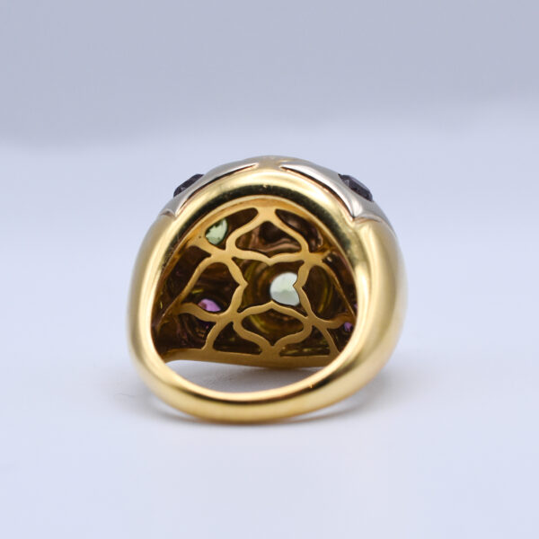 Bulgari Bombe Amethyst and Peridot Gold Ring - Image 4