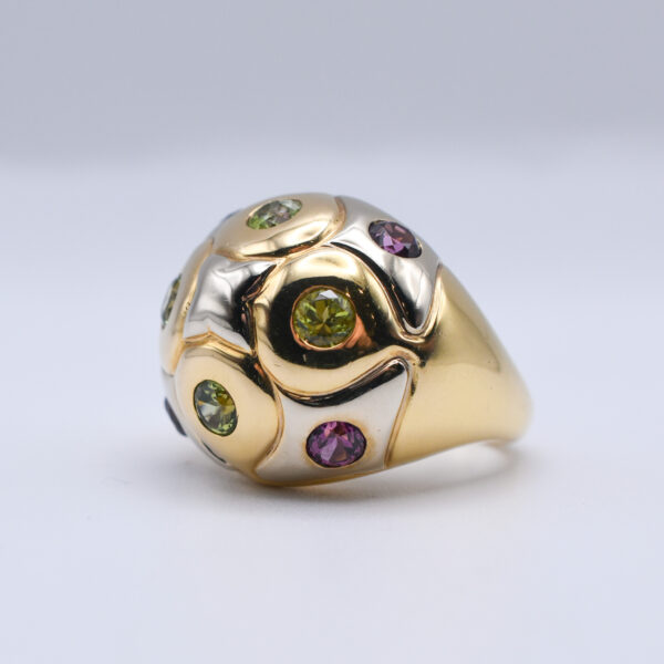 Bulgari Bombe Amethyst and Peridot Gold Ring - Image 3