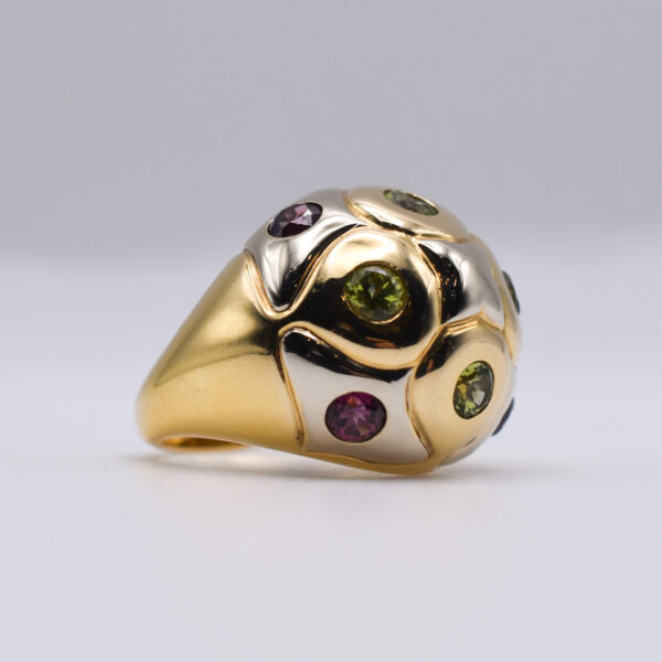 Bulgari Bombe Amethyst and Peridot Gold Ring - Image 2