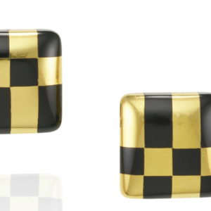 Tiffany Onyx and Gold Geometrical Earrings