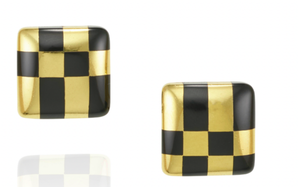 Tiffany Onyx and Gold Geometrical Earrings