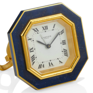 1960s Cartier Blue Enamel Manual Clock