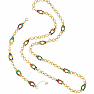 Enamel and 18k Gold Rodeo Clowns Parure