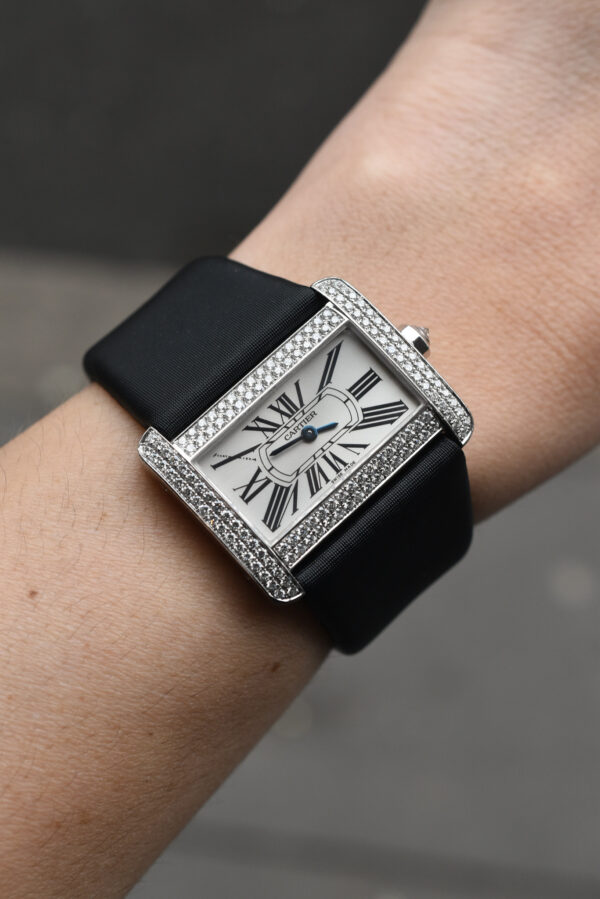 Cartier Tank Divan White Gold Diamond Ladies Dress Watch - Image 5