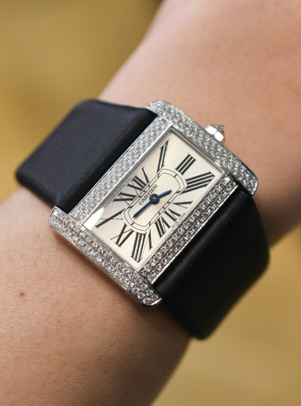Cartier Tank Divan White Gold Diamond Ladies Dress Watch - Image 3