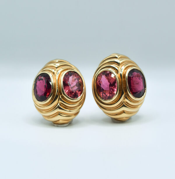Bulgari Gold and Tourmaline Earclips - Image 2