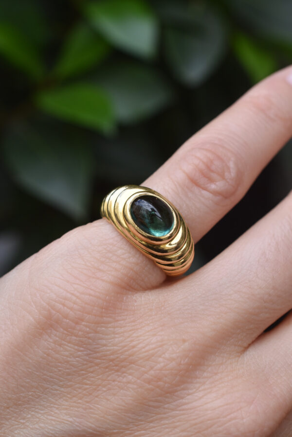 Bulgari Gold and Green Tourmaline Ring - Image 2