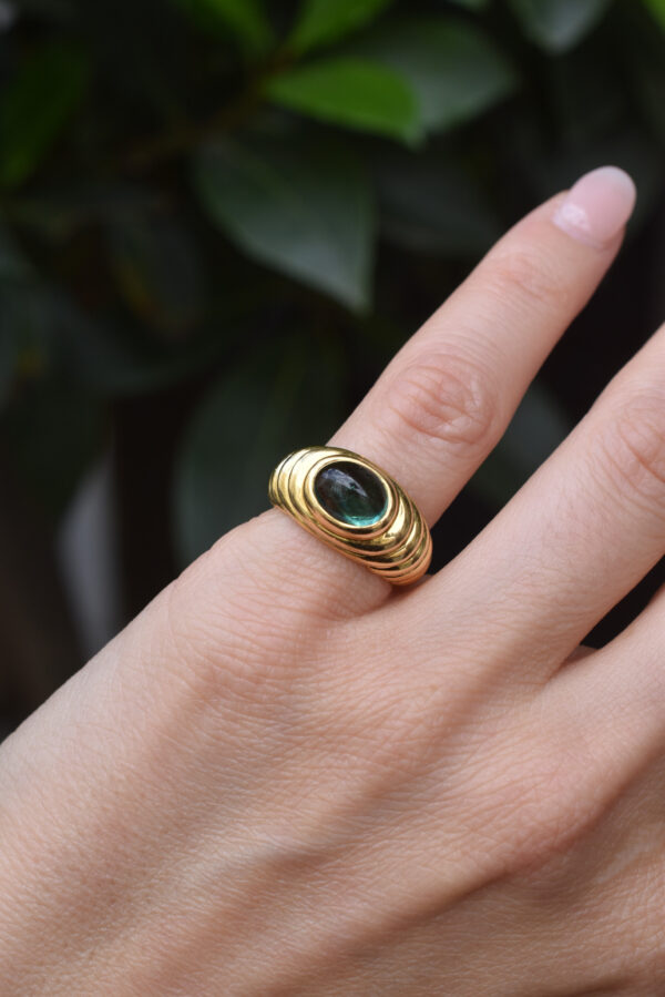Bulgari Gold and Green Tourmaline Ring - Image 7