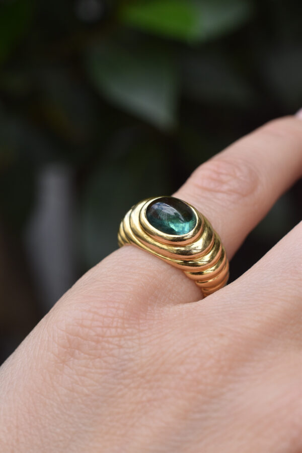 Bulgari Gold and Green Tourmaline Ring - Image 6