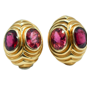 Bulgari Gold and Tourmaline Earclips