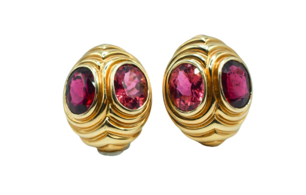 Bulgari Gold and Tourmaline Earclips