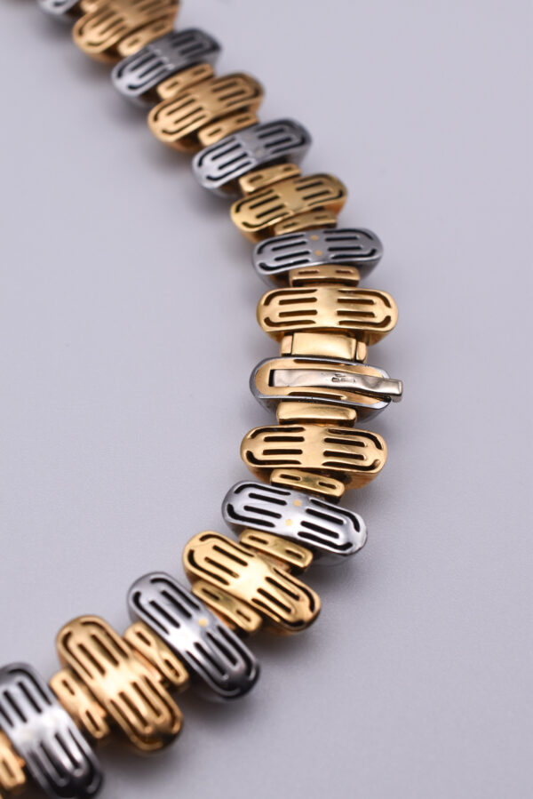 Bulgari 'Celtaura' Steel and 18k Yellow Gold Necklace - Image 4