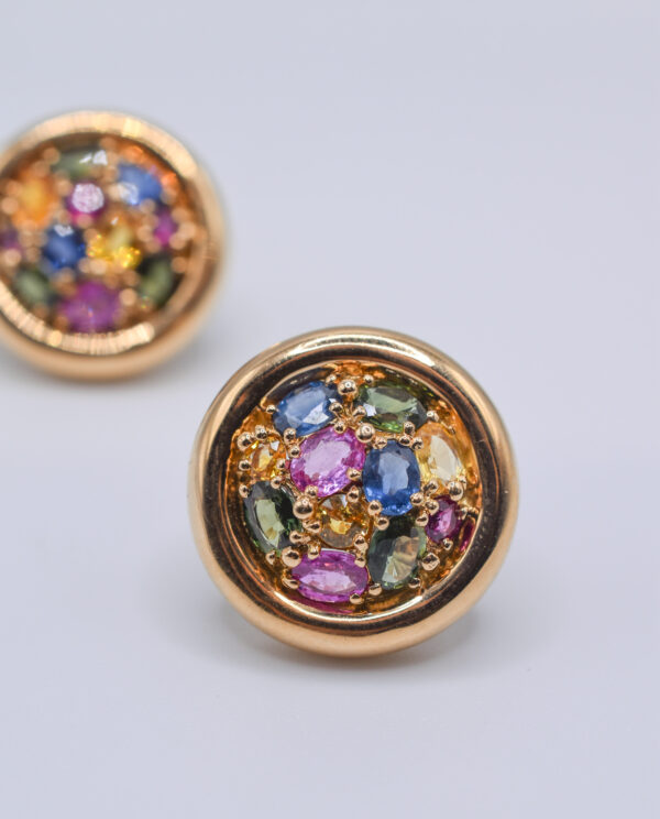 Chaumet 18k Gold Multi-colour Sapphire Earrings and Ring Set - Image 6