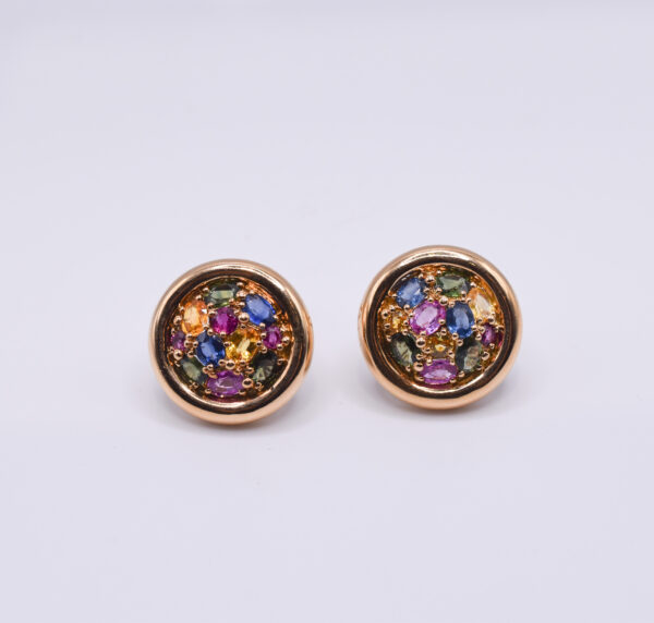 Chaumet 18k Gold Multi-colour Sapphire Earrings and Ring Set - Image 5