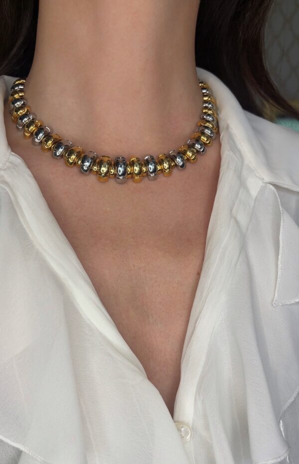 Bulgari 'Celtaura' Steel and 18k Yellow Gold Necklace - Image 2