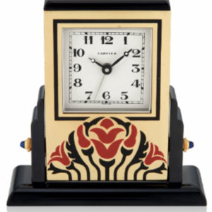 Cartier gilt clock in the Japonaiserie style with a quartz movement