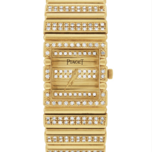 Piaget diamond 'POLO' bracelet watch in 18k gold, with round diamonds, 18k yellow gold