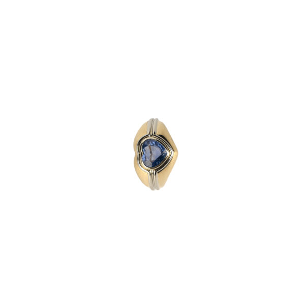 Bulgari 18k two tone gold & 2.02 carat sapphire heart ring - Image 2