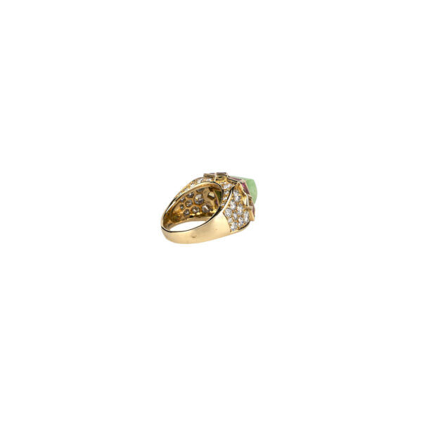 Mauboussin ring in 18k gold with jadite, diamonds, citrine and lavender tourmaline accents - Image 3
