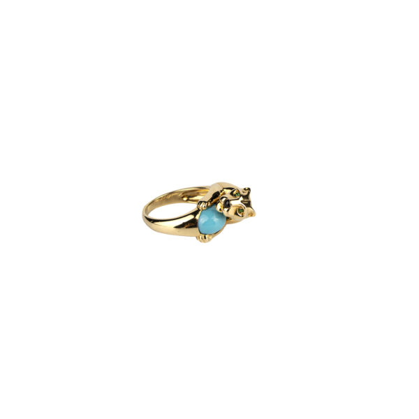 Iconic Cartier Panthere ring in 18k yellow gold with turquoise - Image 2
