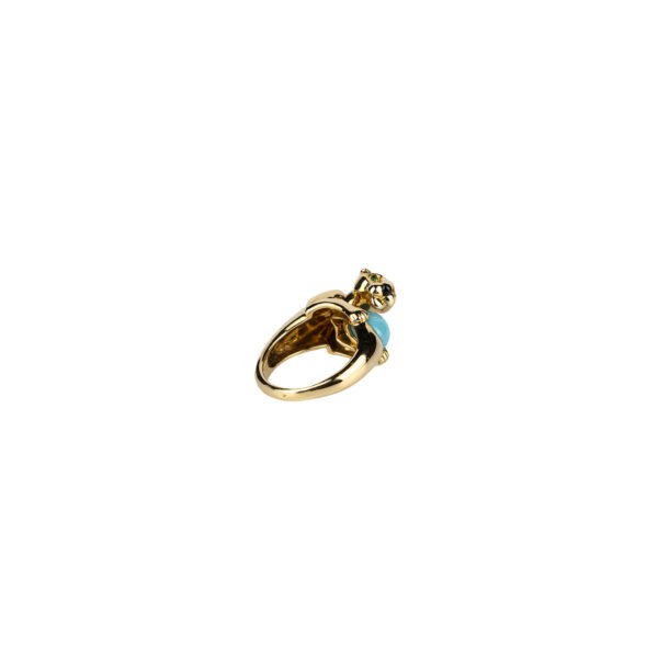 Iconic Cartier Panthere ring in 18k yellow gold with turquoise - Image 3