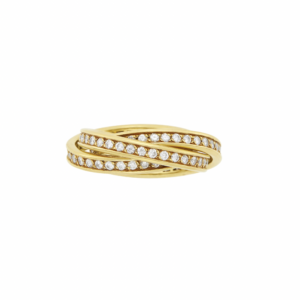 Cartier 18k  gold and diamond Trinity rolling band ring Made in France, circa 1980.