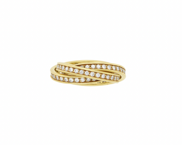 Cartier 18k  gold and diamond Trinity rolling band ring Made in France, circa 1980.