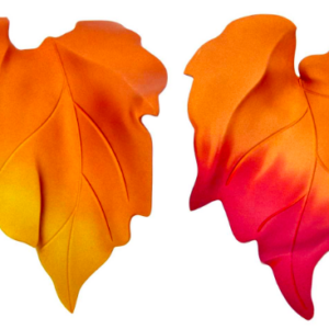 JAR Paris Multicolored aluminum 'Vine' leaf and rose gold earrings in 18 kt signed JAR Paris
