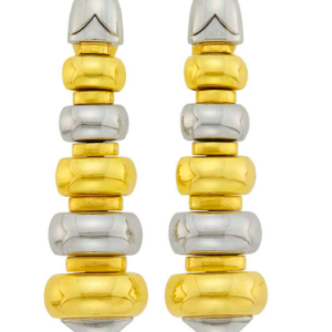 Bulgari 18k yellow gold and stainless steel Celtaura collection earrings